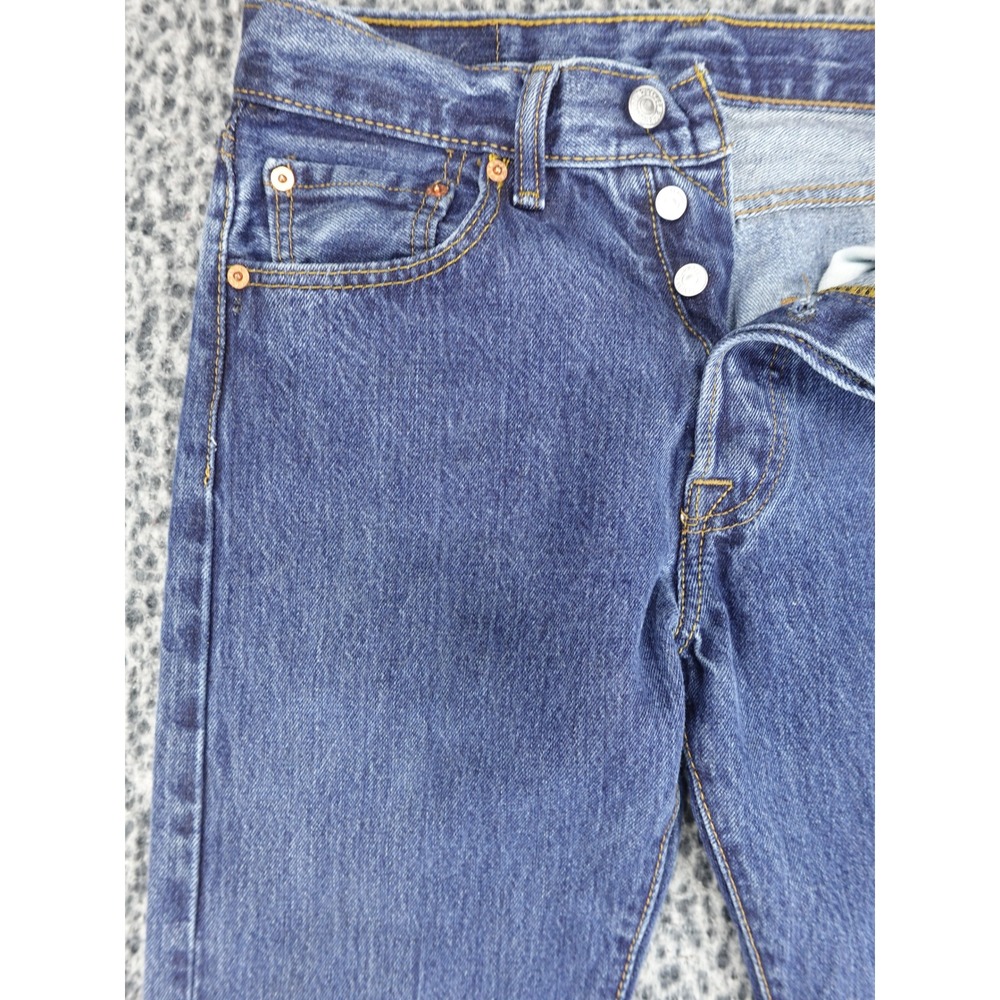 Levi's Straight Leg Jeans Mens 29x34 Blue Button Fly Denim 501 Style - Picture 2 of 15